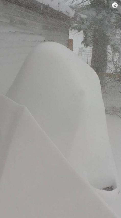 Reduced visibility in Waubay at 830 AM CDT April 11, 2019 (Source: Gloria Jorgenson - Twitter)
