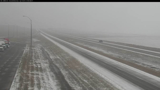 Webcam Loop at Vivian, SD - From 8 AM April 10 to 8 AM April 12 (Source: SDDOT)