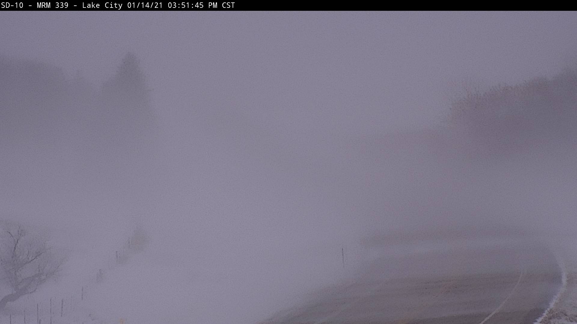 SDDOT Webcam on SD-10 near Lake City, SD at 3:51 PM on 1/14/2021 (SDDOT)