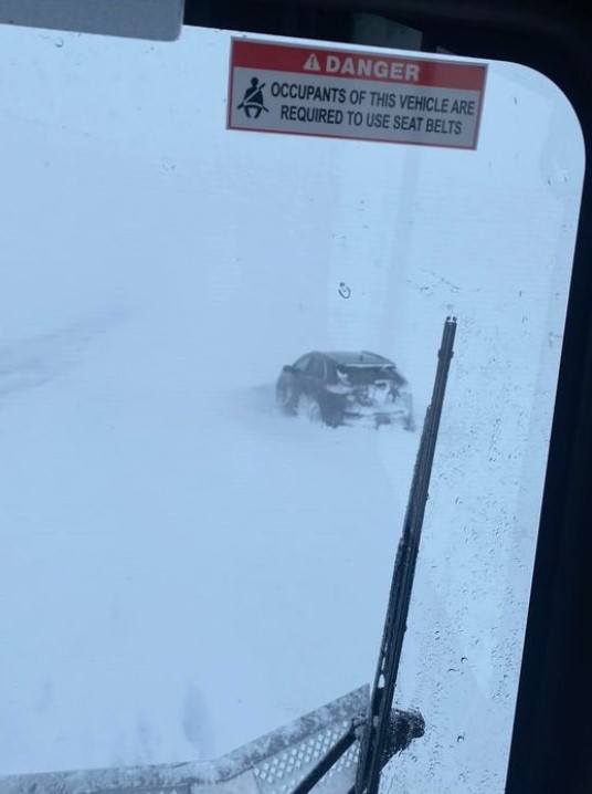 Travel conditions the day after the March 31 event in Day County (SD Highway Patrol)