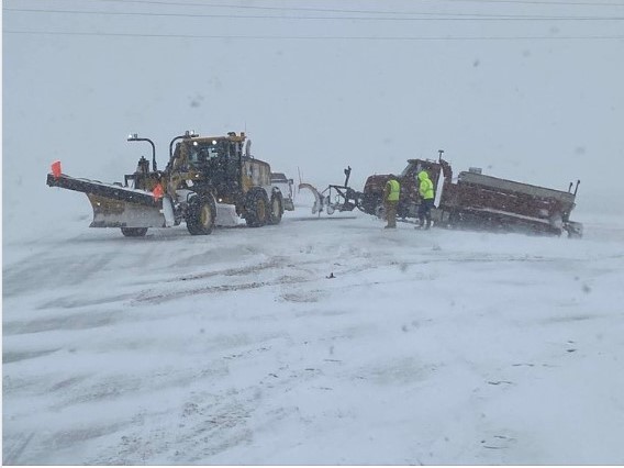 Travel conditions the day after the March 31 event in Day County (SD Highway Patrol)