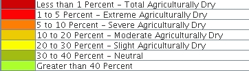 Upper Zone Soil Moisture Legend