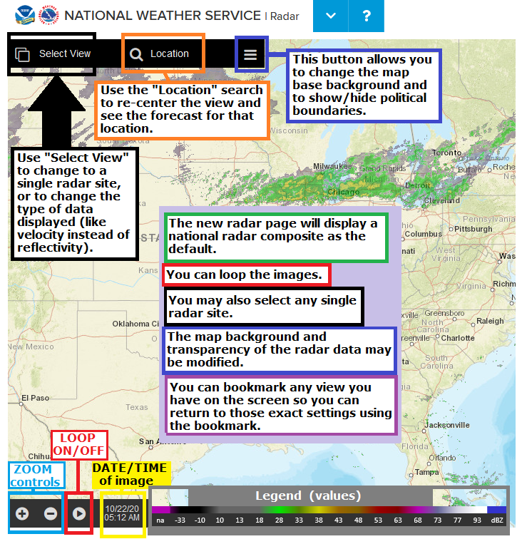 New National Weather Service Radar Web Page