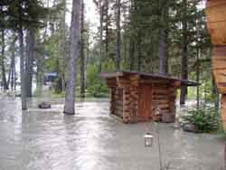 Image of flooding on Taku River