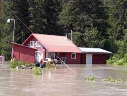 Image of flooding on Taku River