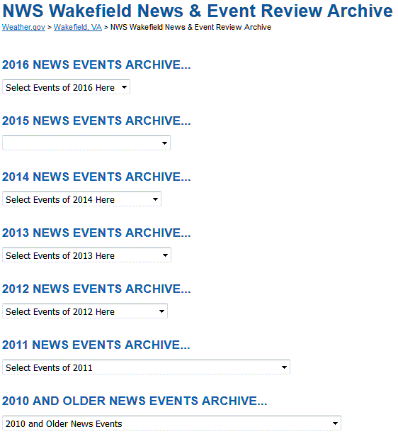 Past Events Web Page