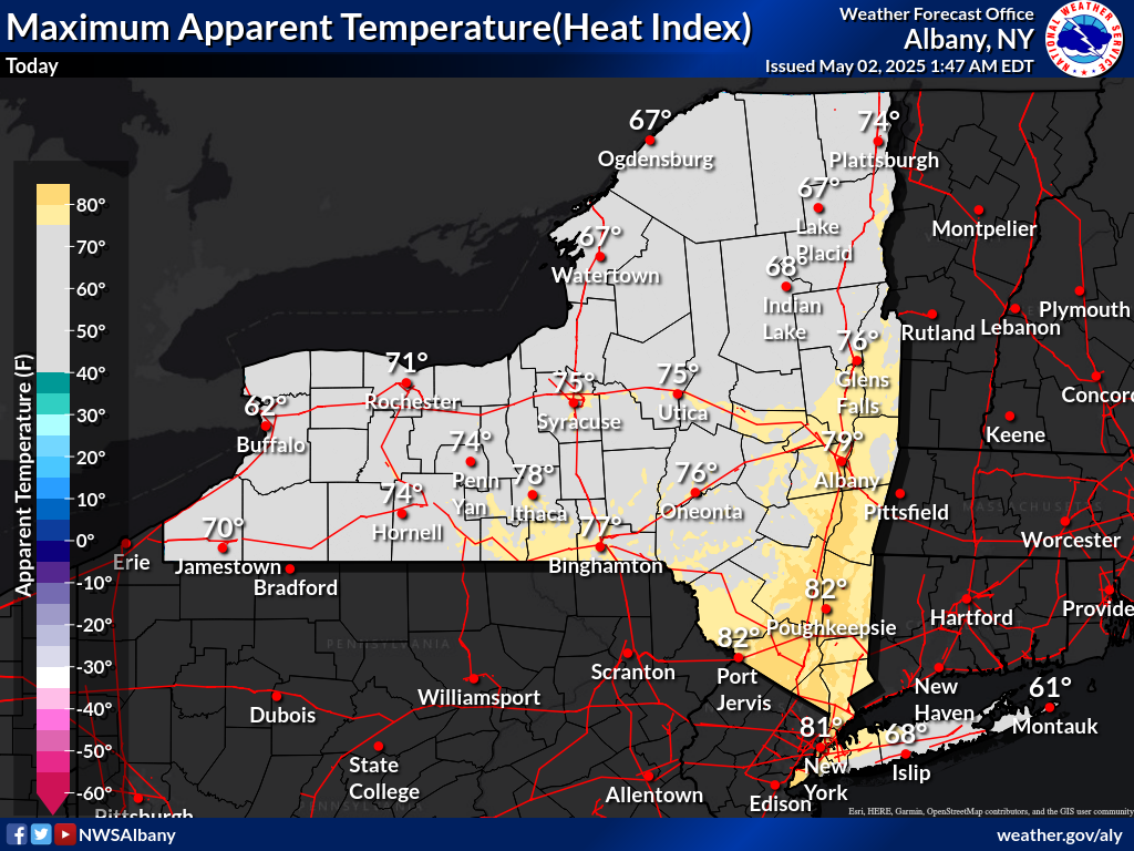 maximum heat index today
