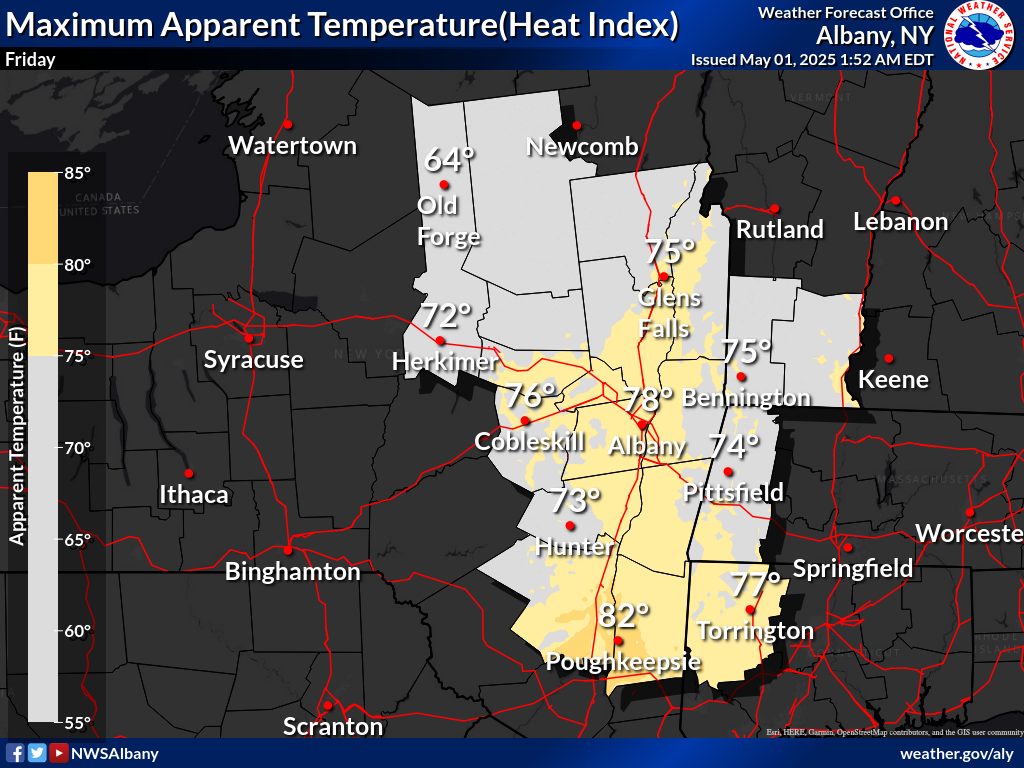 maximum heat index tomorrow