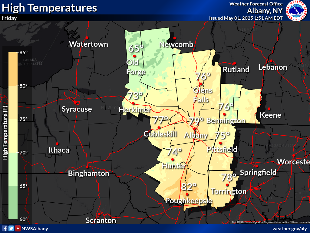 Highs tomorrow