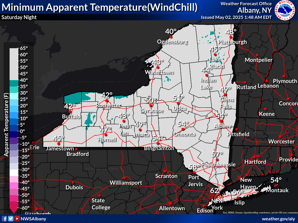 minimum wind chill tomorrow night