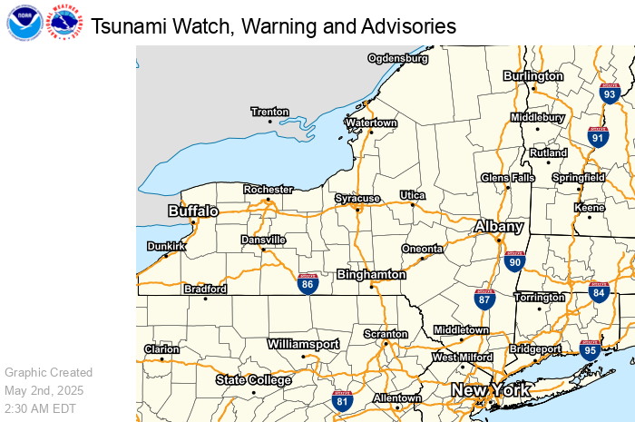 tsunami watches and warnings