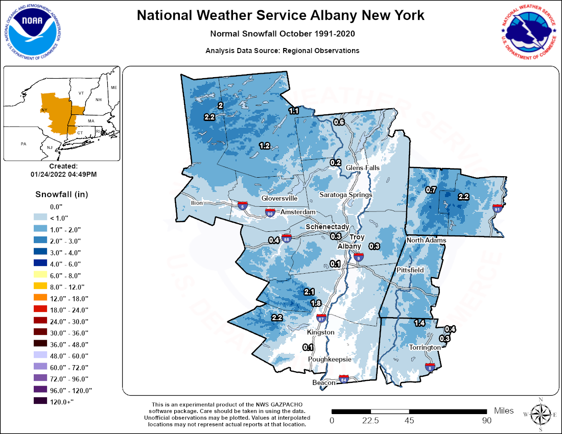 October normal snowfall 