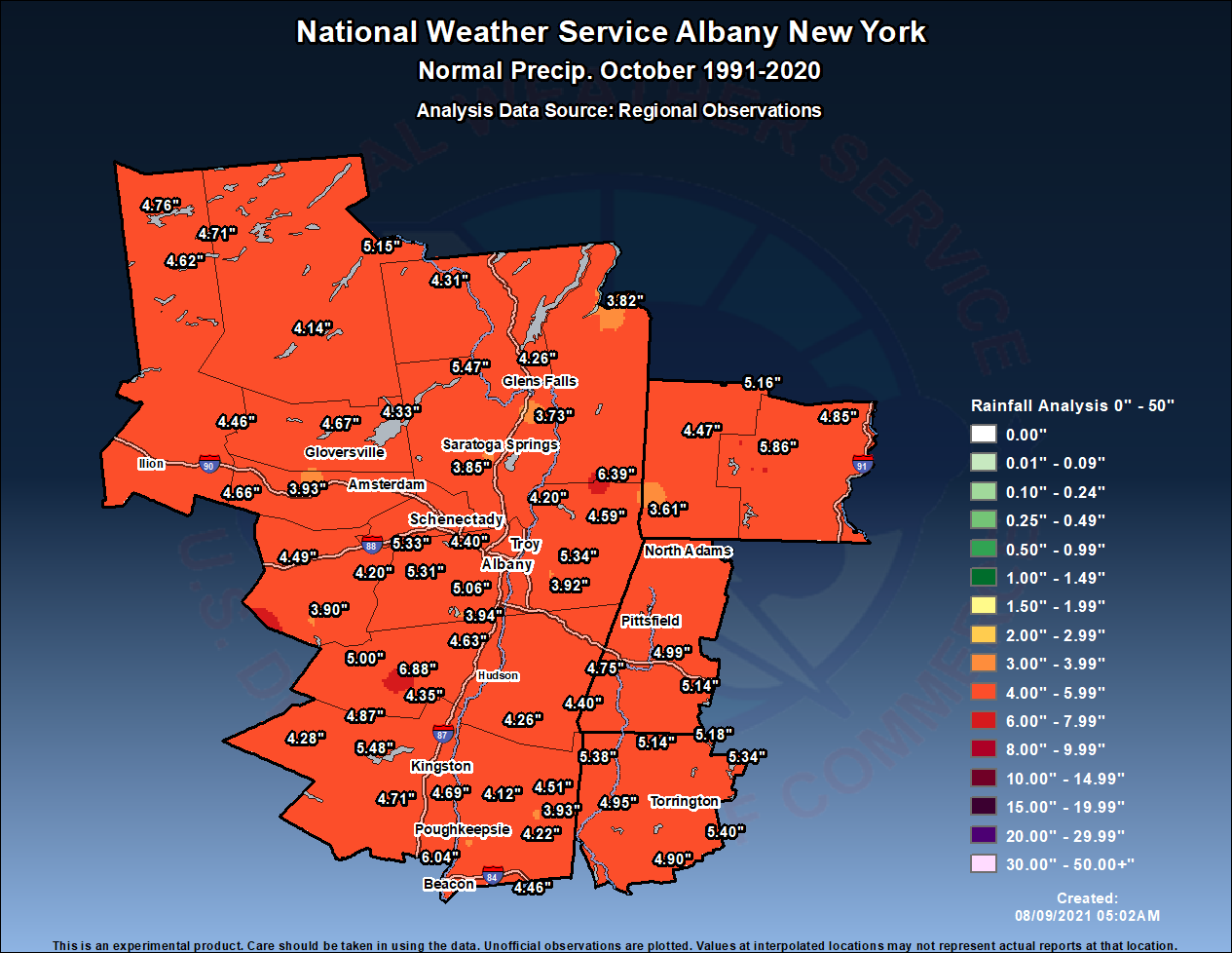 October normal precipitation 