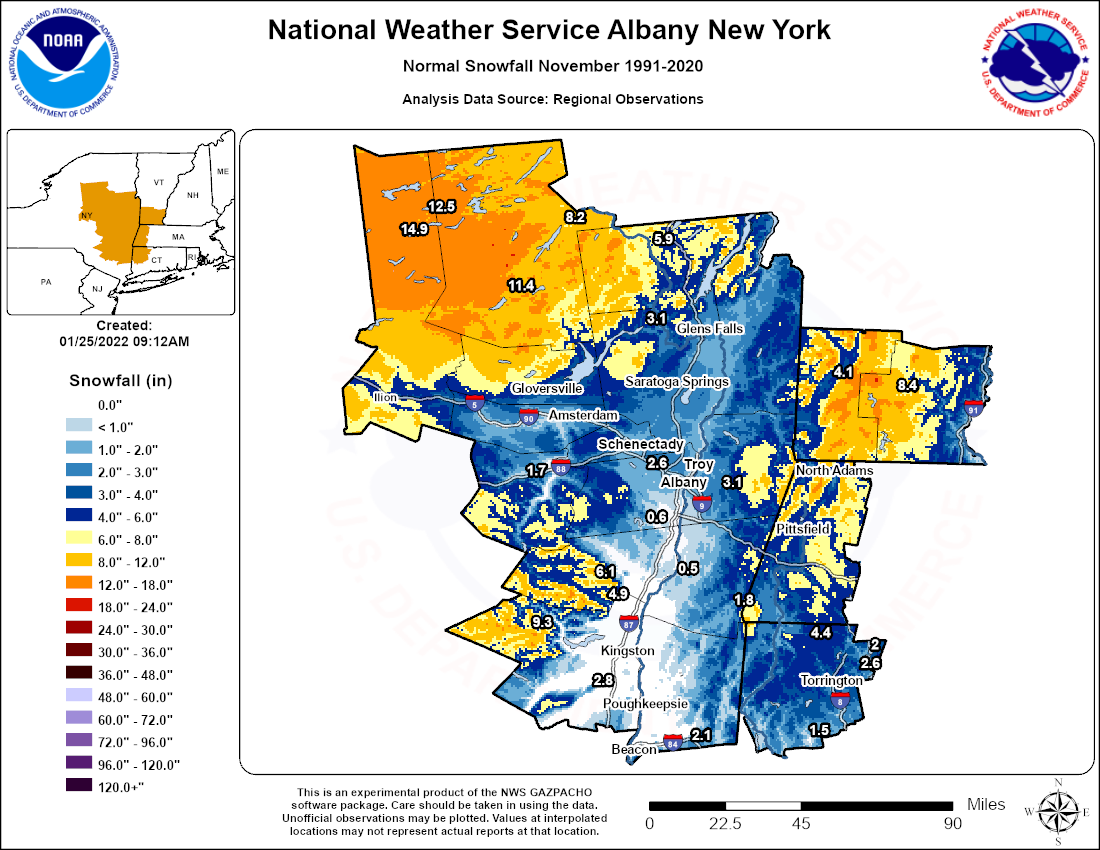 November normal snowfall 