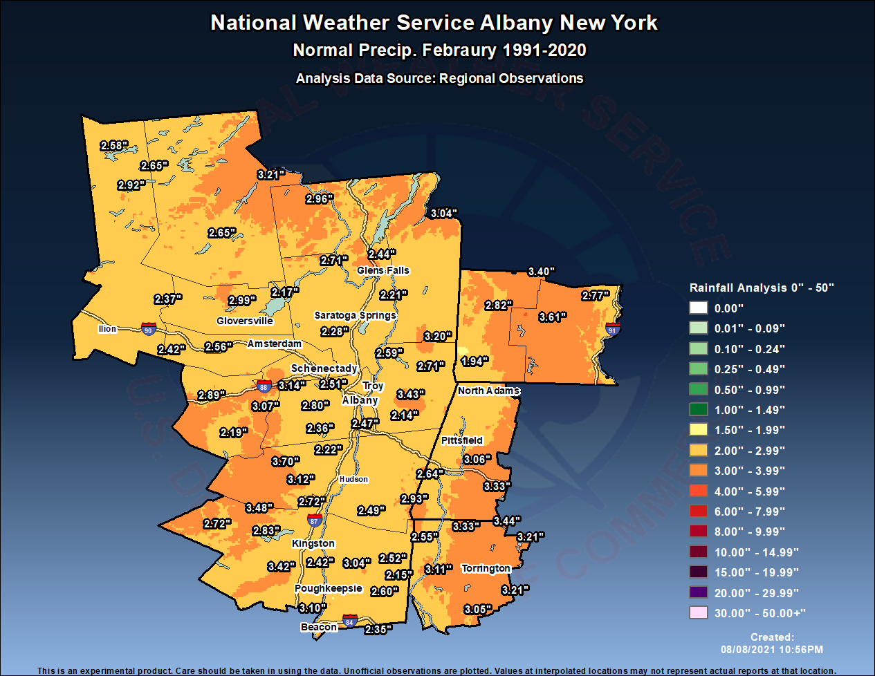 February normal precipitation 