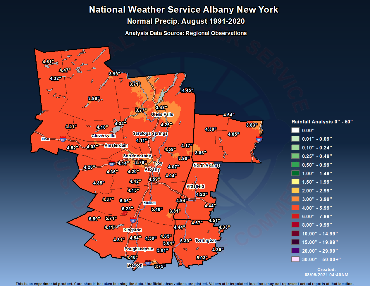 August normal precipitation 