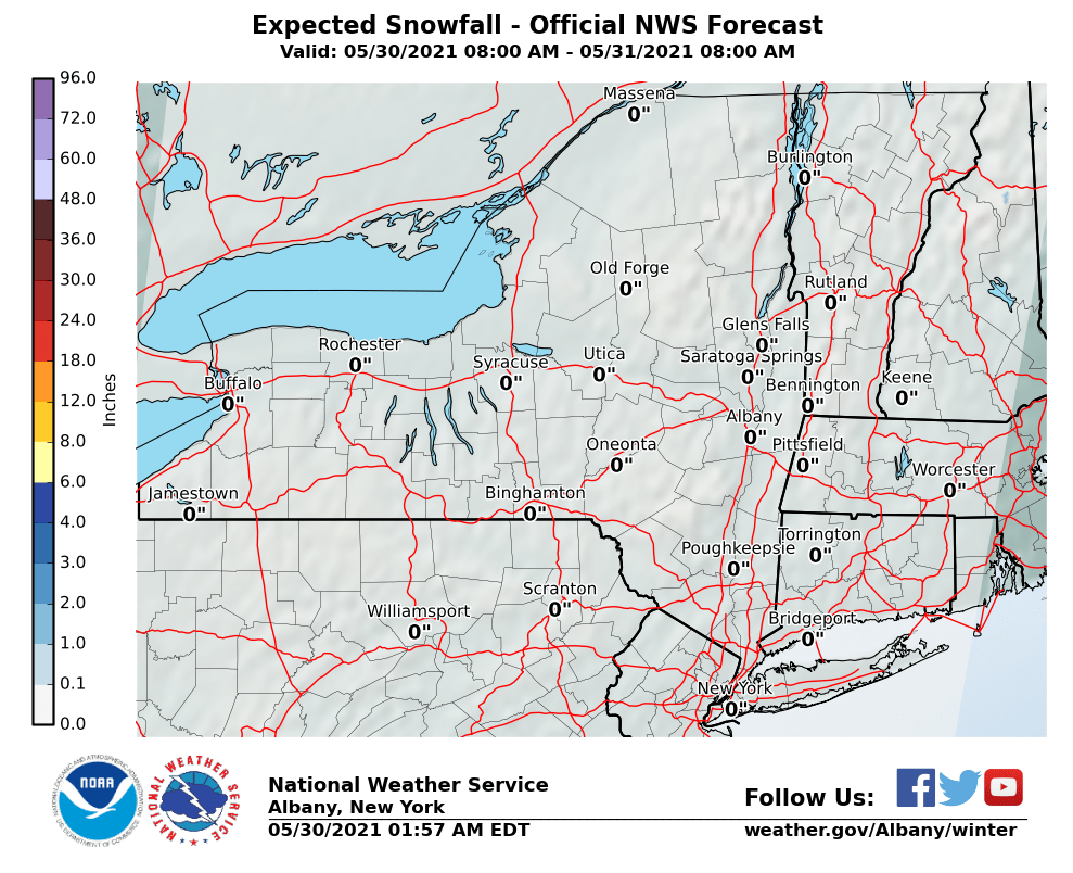 NWS  experimental probabilistic snowfall product