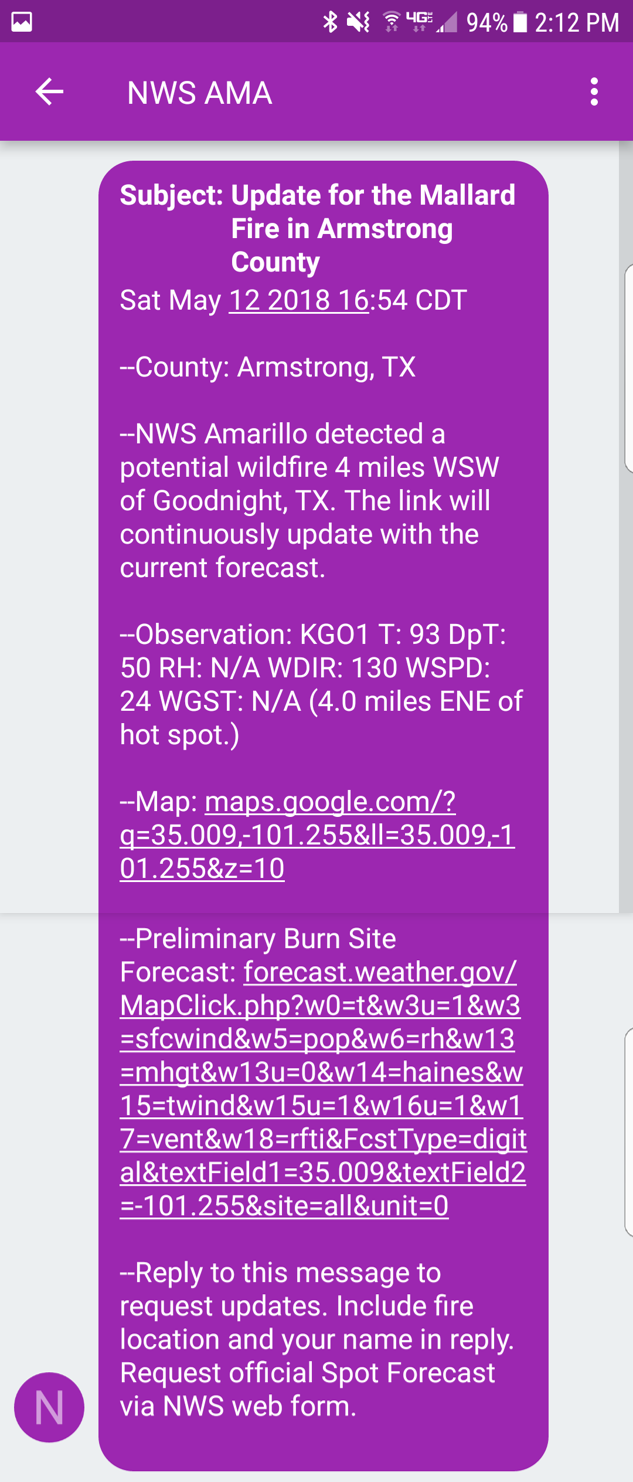 National Weather Service Messaging