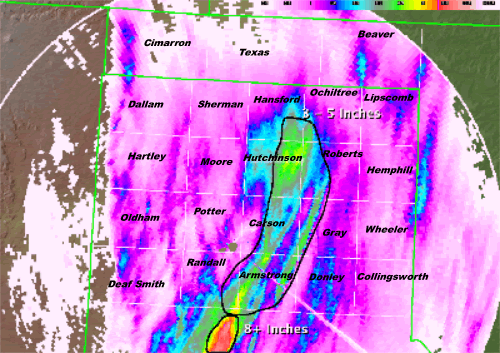 Rainfall image from April 16 2009