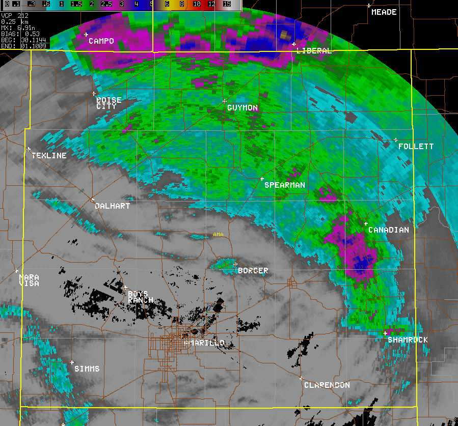 Estimated rainfall totals