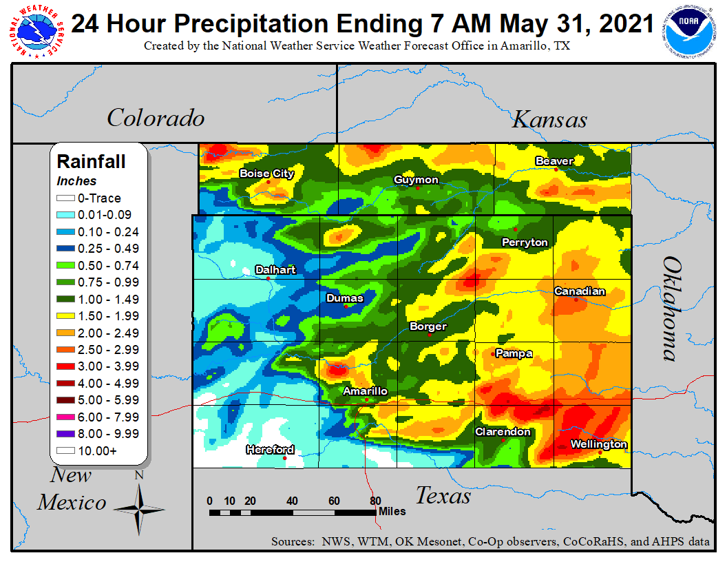 May 30th, 2021 Rainfall Map