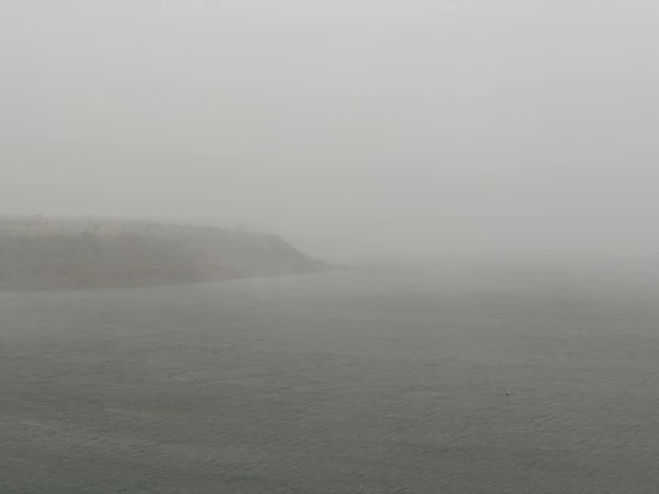Photo by Jessica Merry of obscured visibility as snow falls at Lake Meredith on February 15th, 2023