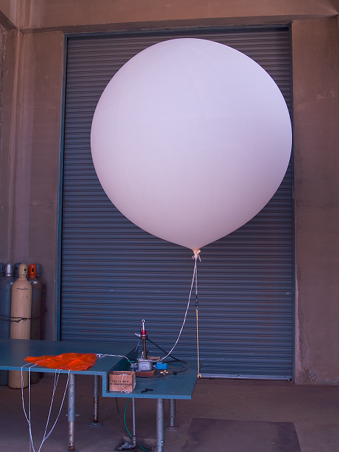Flight train and inflated balloon