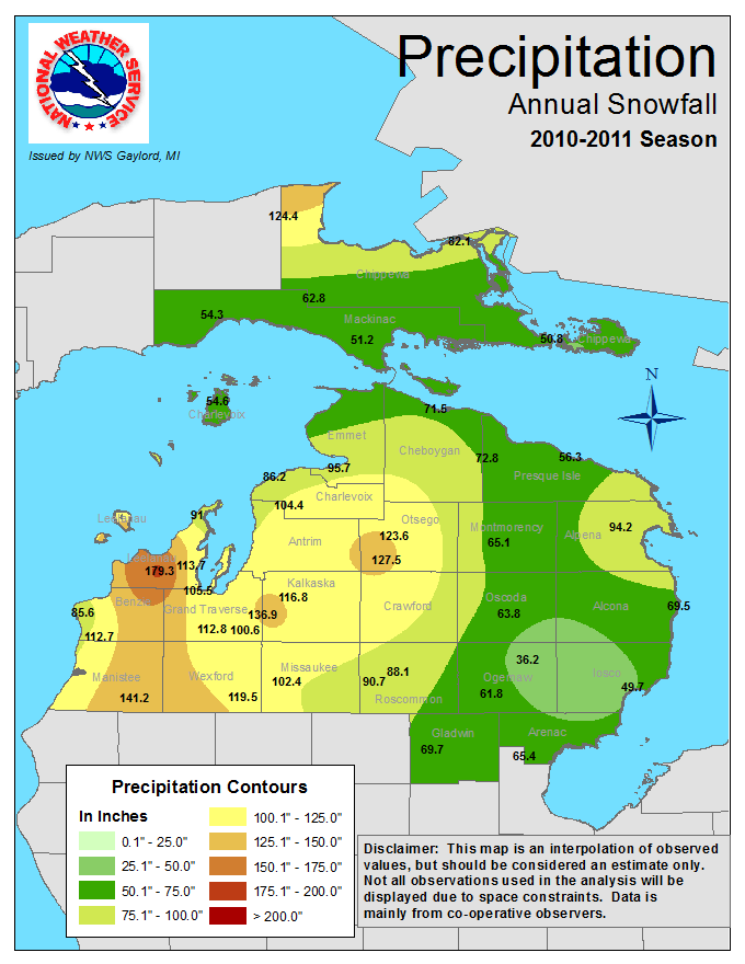 michigan annual snowfall