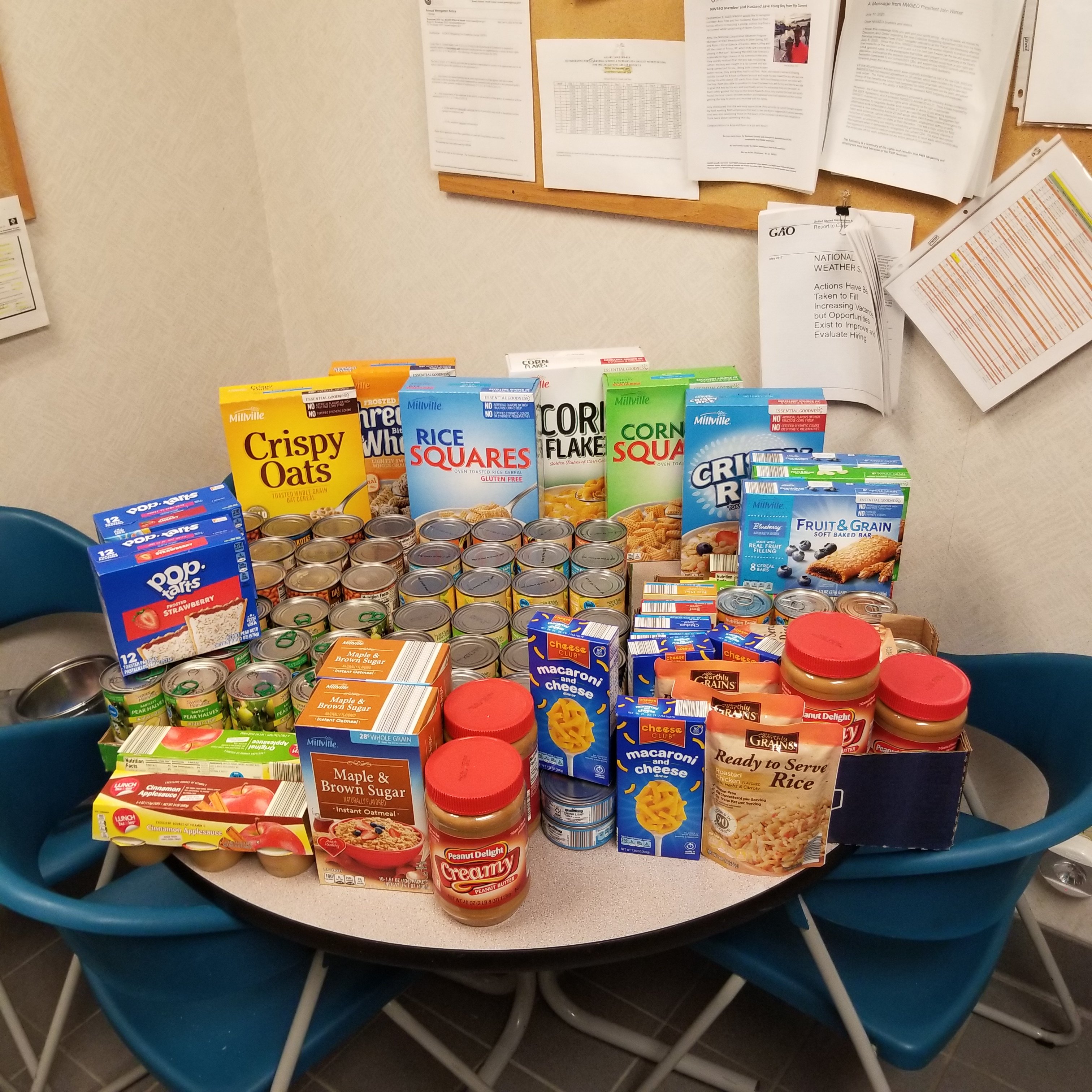 Collected food for the Central Illinois Foodbank/Lincoln Logan Food Pantry.