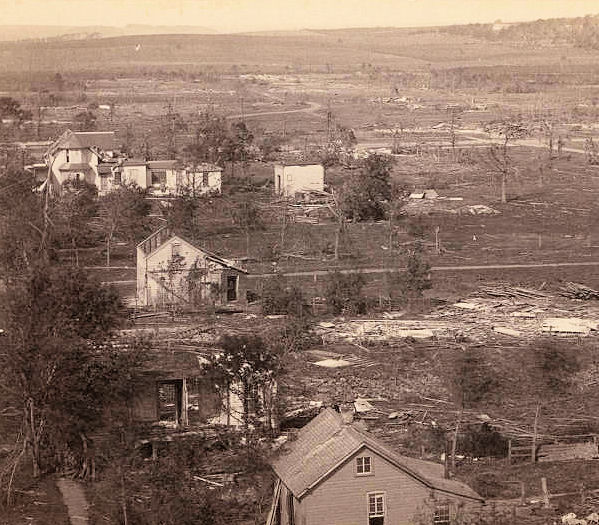 This is the view from Cole's Mill showing the residential section of Rochester. (Photo taken by Elmer & Tenney)