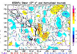 850 mb wind anomalies at 7 PM CDT on May 15, 1968