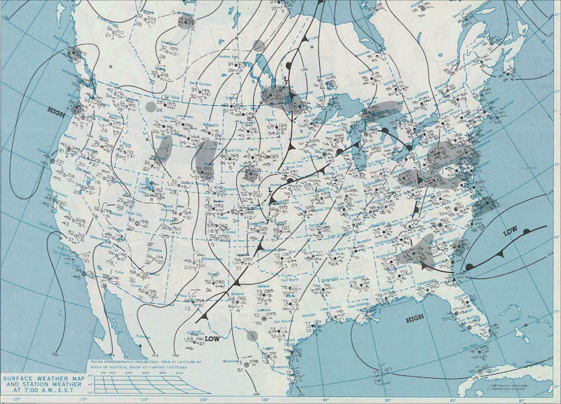Surface Weather Map at 6 AM CDT on May 15, 1968