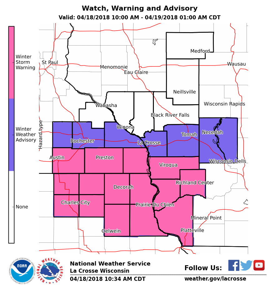Watch Warning Advisory Map