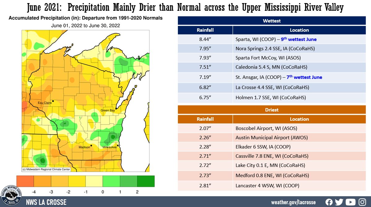 June 2022 Upper Mississippi River Valley Rainfall Anomalies