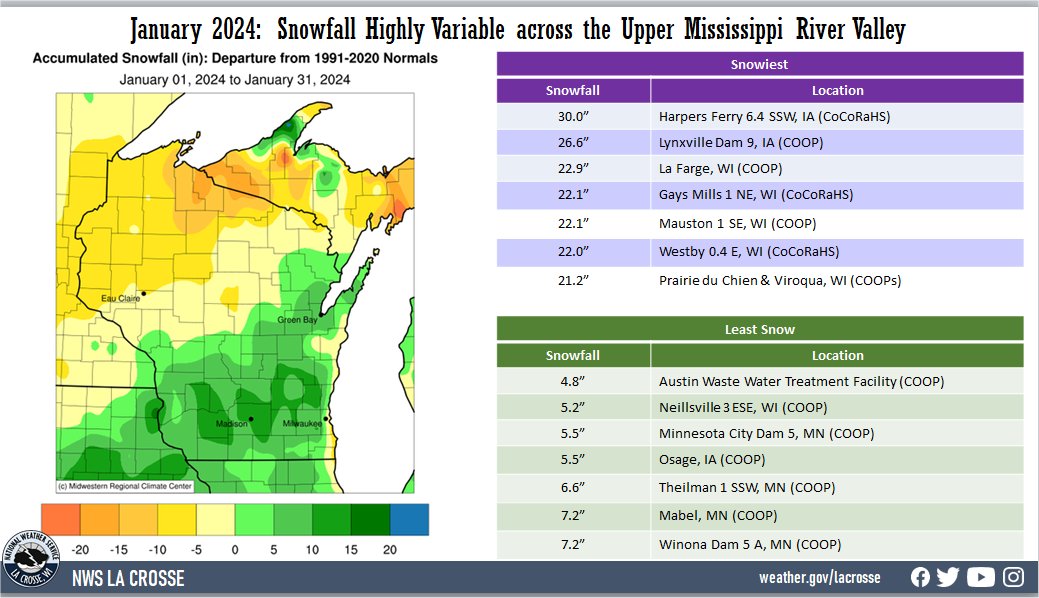 January 2024 Snowfall Anomalies