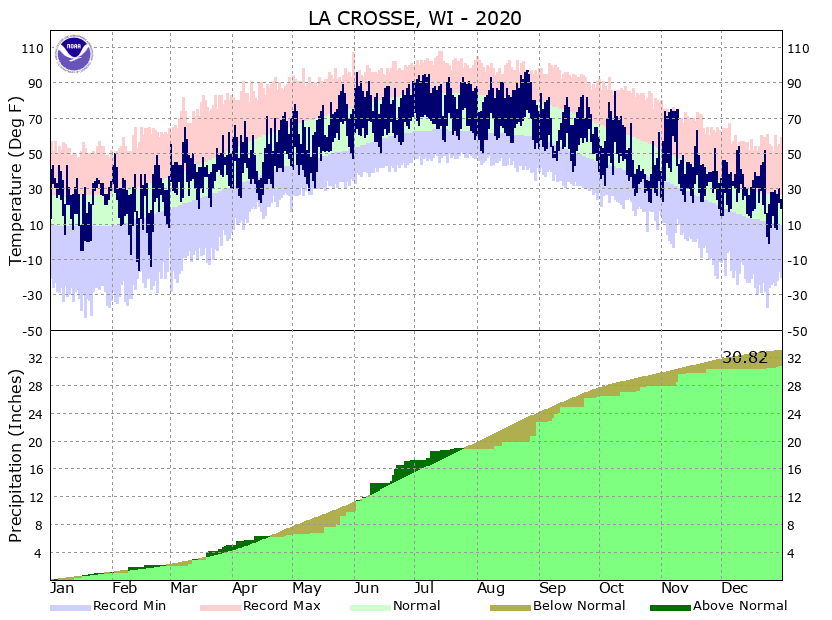 LSE Annual Temp and Precipitation 2020