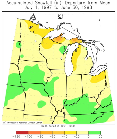 1997-98 Seasonal Snow Departures