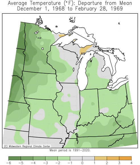 1968-69 Winter Temps Departures