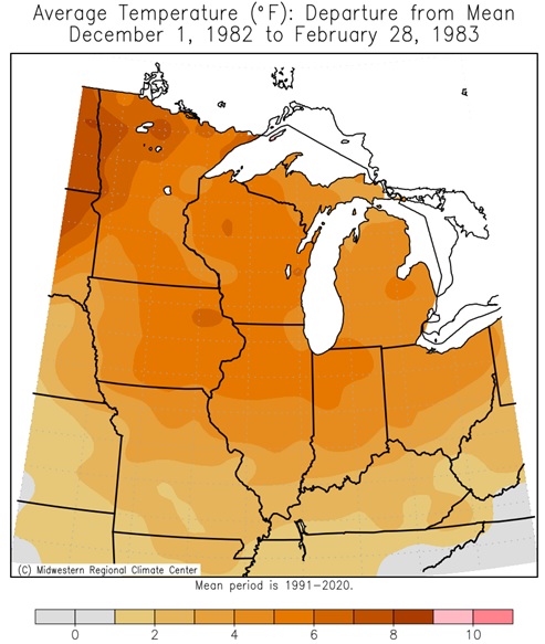 1982-83 Winter Temps Departures