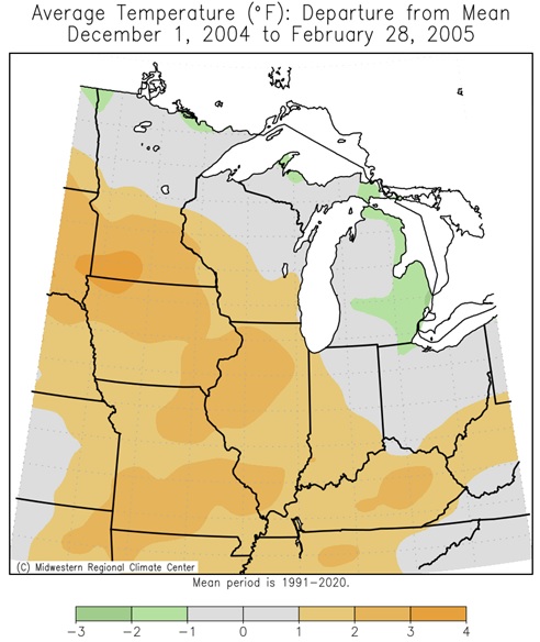 2004-05 Winter Temps Departures