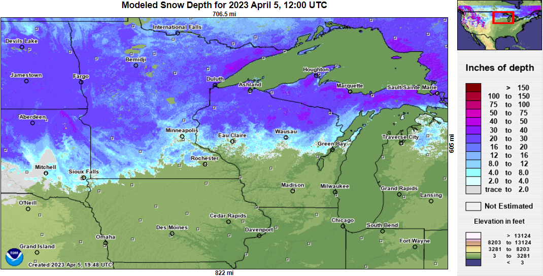 snow depth april 5th