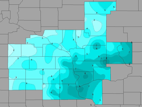 january 16-17 2008 snowfall map