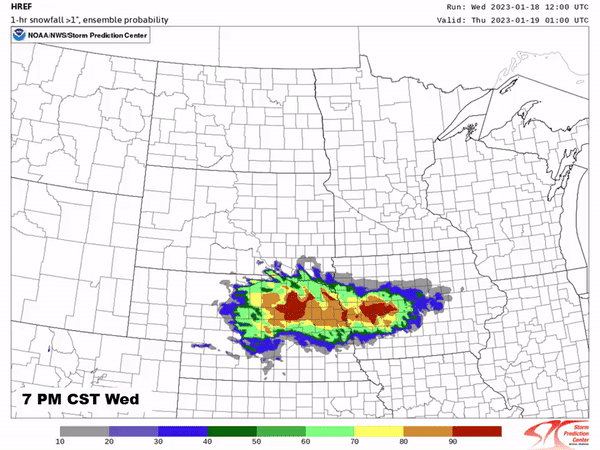 Potential for 1 inch or greater snowfall rates was high during this storm