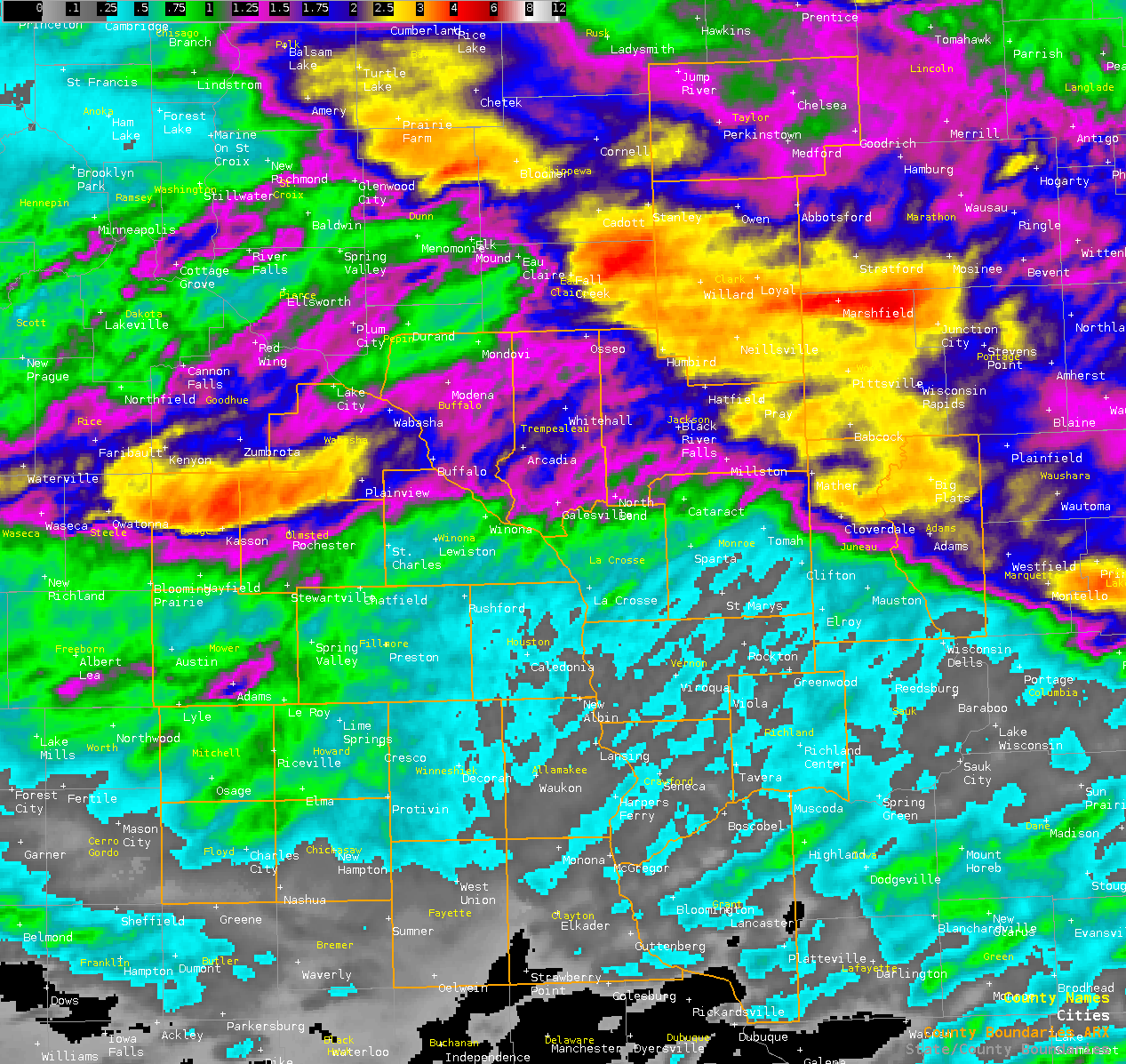 24 hour rainfall