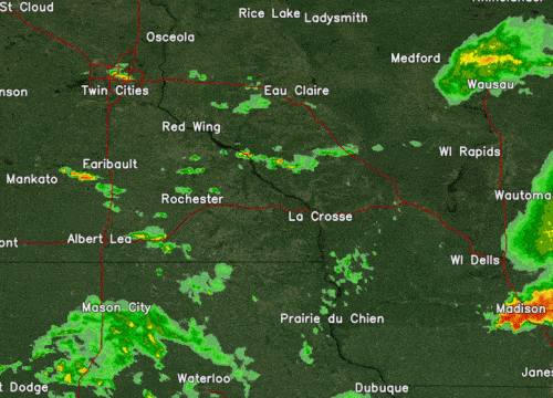 Radar loop from 7 pm to 1 am