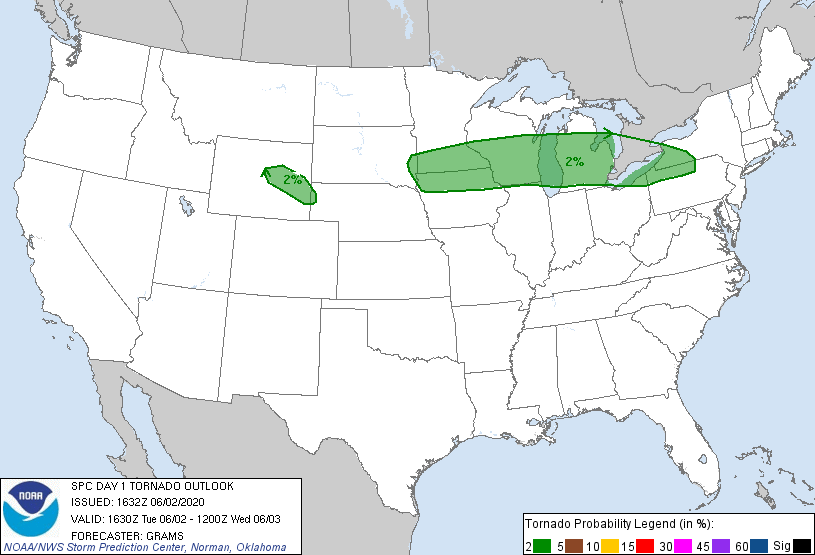SPC Day 1 Tornado Outlook