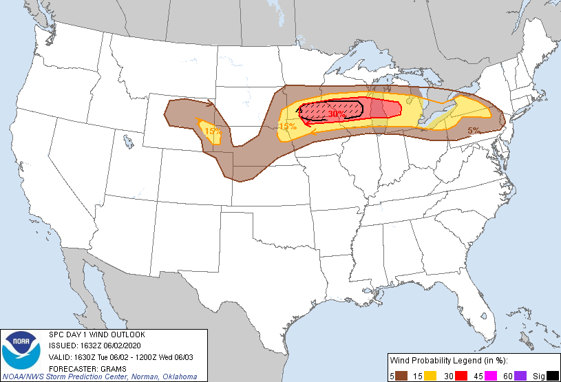 SPC Day 1 Wind Outlook