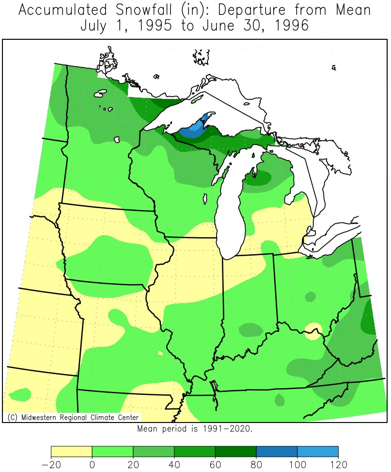 1995-96 Seasonal Snow Departures