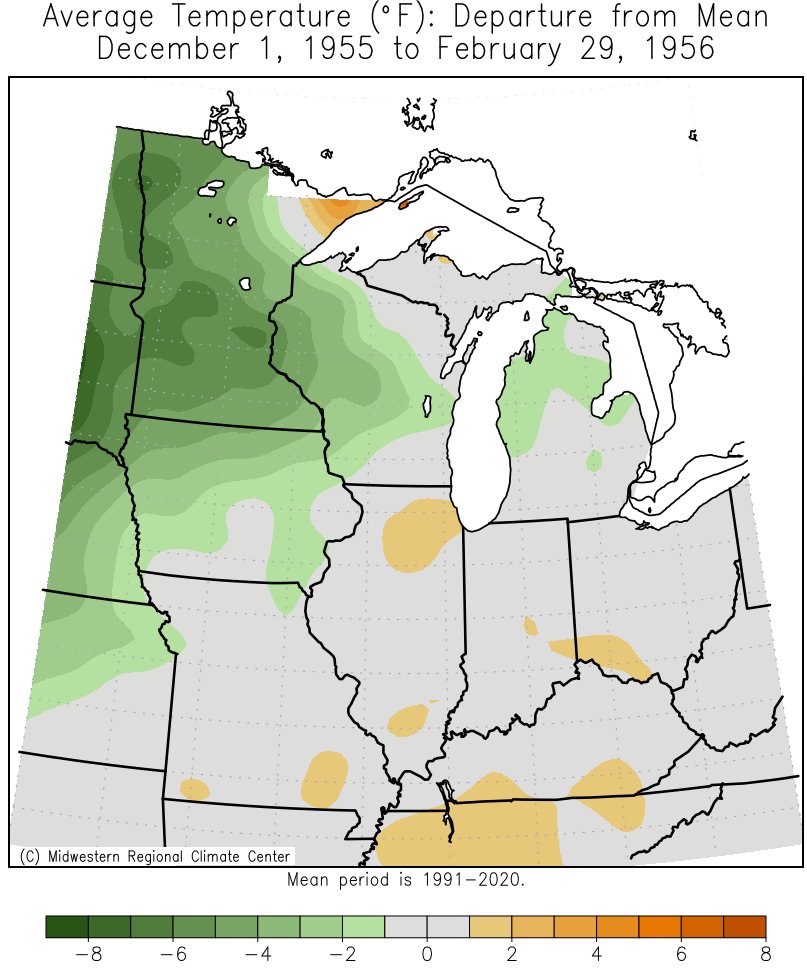 1955-56 Winter Temps Departures