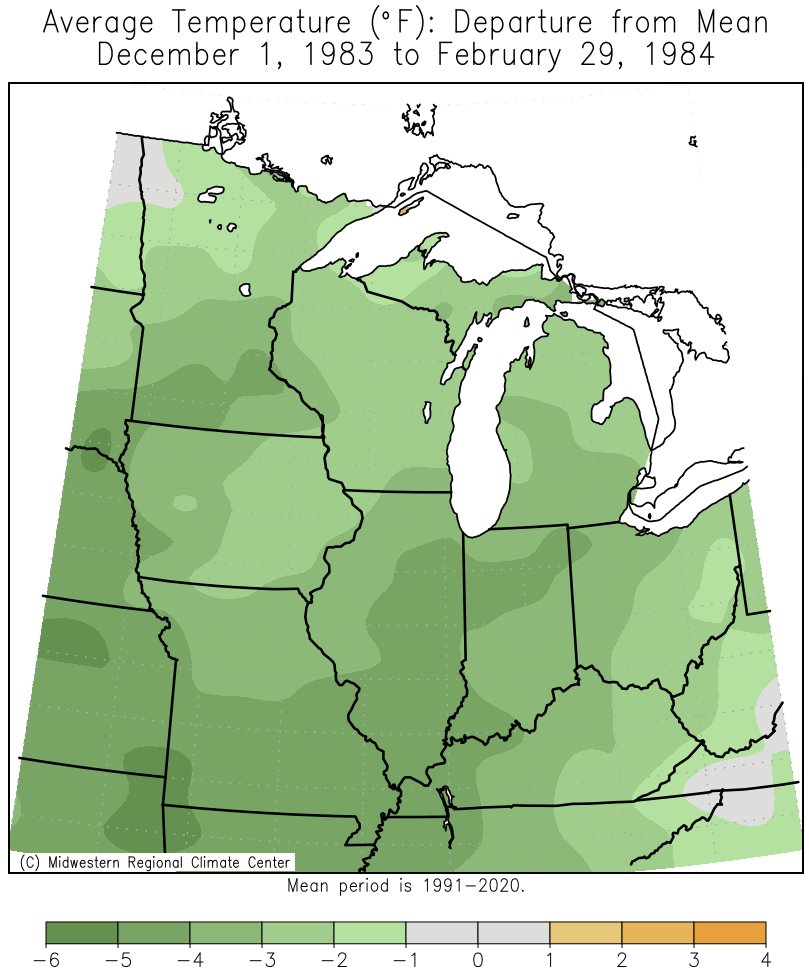 1983-84 Winter Temps Departures